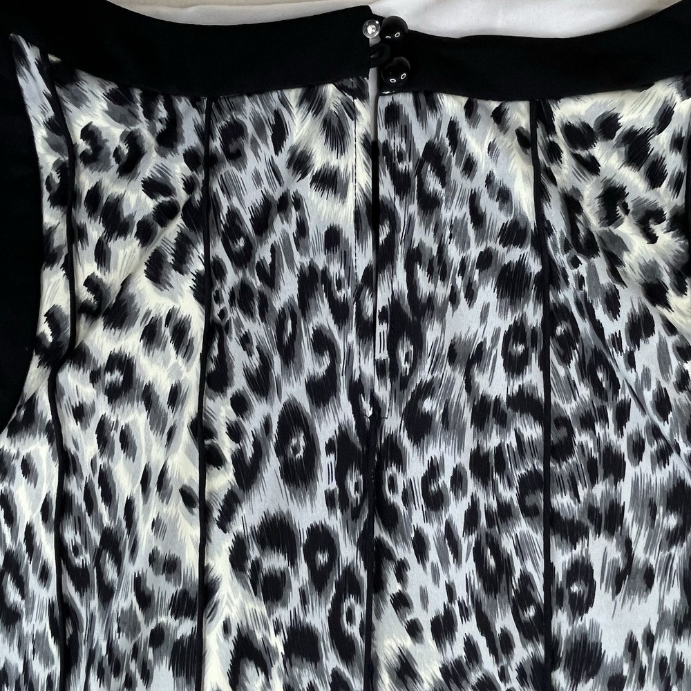 Sandra Darren Leopard Print Maxi Dress Women's Size 6 Sleeveless Flowy - Picture 4 of 16